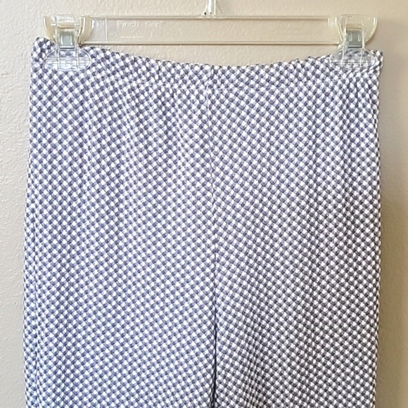 Altar'd State Womens Navy Gingham Puff Sleeve Flare Pant Two Piece Set - Size XS - Picture 8 of 13